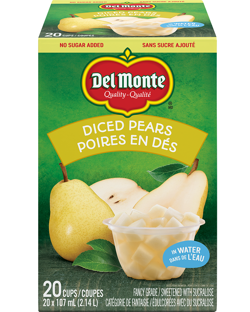 Diced Pears in water no sugar added
